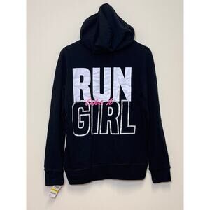 NWT Material Girl Run Like A Girl Zipper Hoodie Medium Runner Sweatshirt